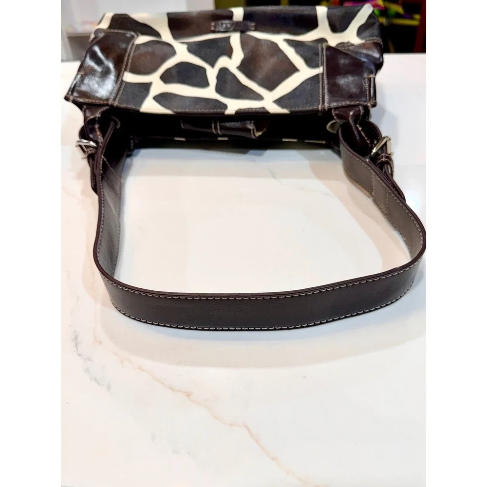 Nine & Co Giraffe Print Handbag and Wallet Set Brown Cream Y2K Vintage Purse - Picture 10 of 16